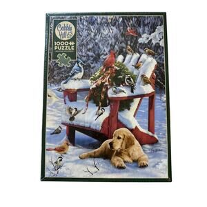NEW Cobble Hill WARM WINTER'S DAY 1000 piece puzzle birds Christmas Made In USA